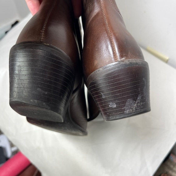 Womens sz 8M Matisse Chocolate Leather Point Toe Cowboy Western Pull Up Boots - Picture 14 of 14